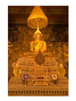 Buddha in a temple, Wat Pho, Rattanakosin District, Bangkok, Thailand Fine Art Print
