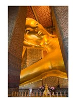 Statue of reclining Buddha in a Temple, Bangkok, Thailand Framed Print