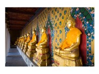 Statues of Buddha in a row, Wat Arun, Bangkok, Thailand Fine Art Print