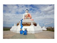 Low angle view of a statue of Buddha, Darkhan, Mongolia Fine Art Print