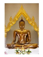 Golden Buddha Statue in a Temple, Wat Traimit, Bangkok, Thailand Fine Art Print