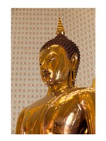 Golden Buddha Statue in a Temple, Wat Traimit, Bangkok, Thailand Fine Art Print
