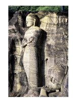 Statues of Buddha carved in rocks, Gal Vihara, Polonnaruwa, Sri Lanka Fine Art Print