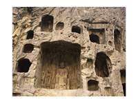 Buddha Statue Carved on a wall, Longmen Caves in China - various sizes