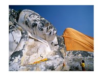 Silhouette of the Seated Buddha Closeup, Wat Mahathat, Sukhothai, Thailand Fine Art Print