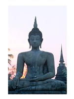 Front view of the Seated Buddha, Wat Mahathat, Sukhothai, Thailand Fine Art Print