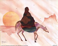 On Horse at Sunrise Fine Art Print