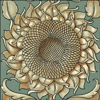 Sunflower Woodblock I Fine Art Print