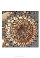 Sunflower Woodblock IV Fine Art Print