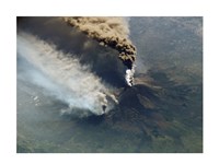 Mt. Etna Eruption seen from the International Space Station Fine Art Print