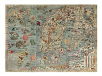 Carta Marina, Map of Scandinavia Fine Art Print