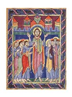 Albani Psalter, appearance of the Risen One on the eighth day Fine Art Print