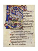 Psalm 136,  Initial S In Albani Psalter Fine Art Print