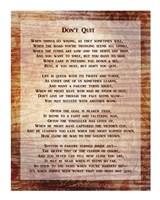 Don't Quit Poem Fine Art Print