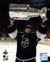 Jonathan Quick with the Stanley Cup Trophy after Winning Game 6 of the 2012 Stanley Cup Finals Fine Art Print