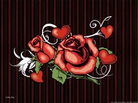 Rose And Heart Tattoo Fine Art Print