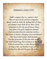 Shakespeare's Sonnet 18 Fine Art Print