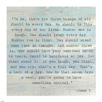 Three Things, Jimmy V Quote Framed Print