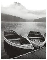 Two Rowboats at Pier Fine Art Print