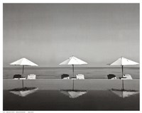 Umbrellas by the Sea Fine Art Print