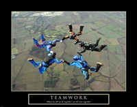 Teamwork-Skydivers II Fine Art Print