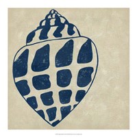 Indigo Shell I Fine Art Print