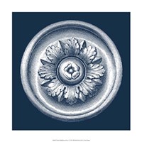 Classic Medallion on Navy I Fine Art Print