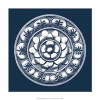 Classic Medallion on Navy II Fine Art Print