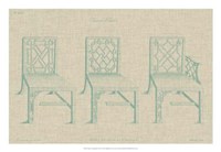 Chinese Chippendale Chairs I Fine Art Print