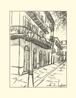 B&W Sketches of Downtown I Fine Art Print