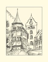 B&W Sketches of Downtown II Fine Art Print