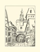 B&W Sketches of Downtown VI Fine Art Print