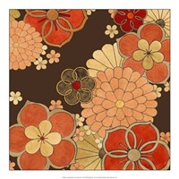 Cascading Blooms in Tangerine II Fine Art Print