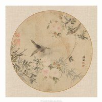 Oriental Bird Silk II Fine Art Print