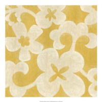 Suzani Silhouette in Yellow II Fine Art Print