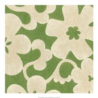 Suzani Silhouette in Green II Framed Print