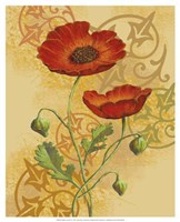 Poppies on Gold II Fine Art Print