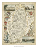 Map of Nottinghamshire Fine Art Print