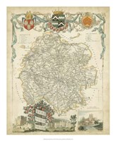 Map of Herefordshire Fine Art Print