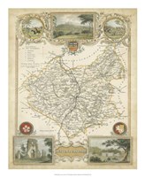 Map of Leicestershire Fine Art Print
