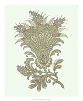 Celadon Floral Motif I Fine Art Print