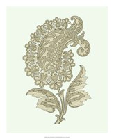 Celadon Floral Motif II Fine Art Print