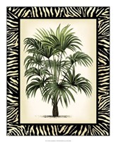 Palm in Zebra Border I Framed Print