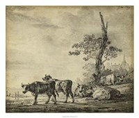 Pastoral Etching I Fine Art Print