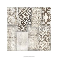 Neutral Patterned Patchwork I Fine Art Print
