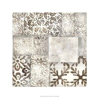 Neutral Patterned Patchwork II Framed Print