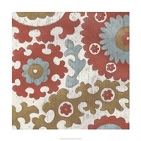 Coral Suzani I Framed Print