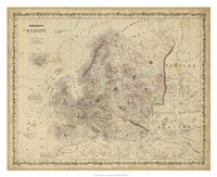 Johnson's Map of Europe Fine Art Print