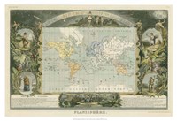 1885 Planisphere of the World Fine Art Print