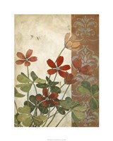 Red Antique Floral I Fine Art Print